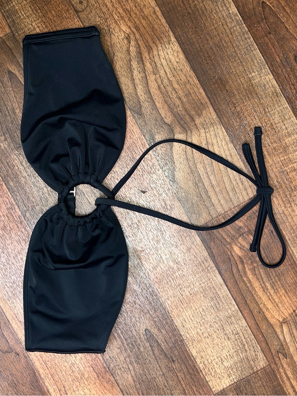 Abercrombie & Fitch Black Ring-Front Bandeau Bikini Top